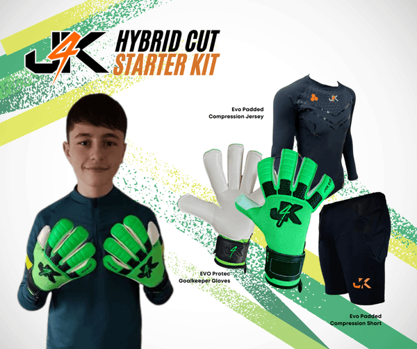 Hybrid Cut Goalkeeper Gloves Starter Training Kit: - J4K SPORTS